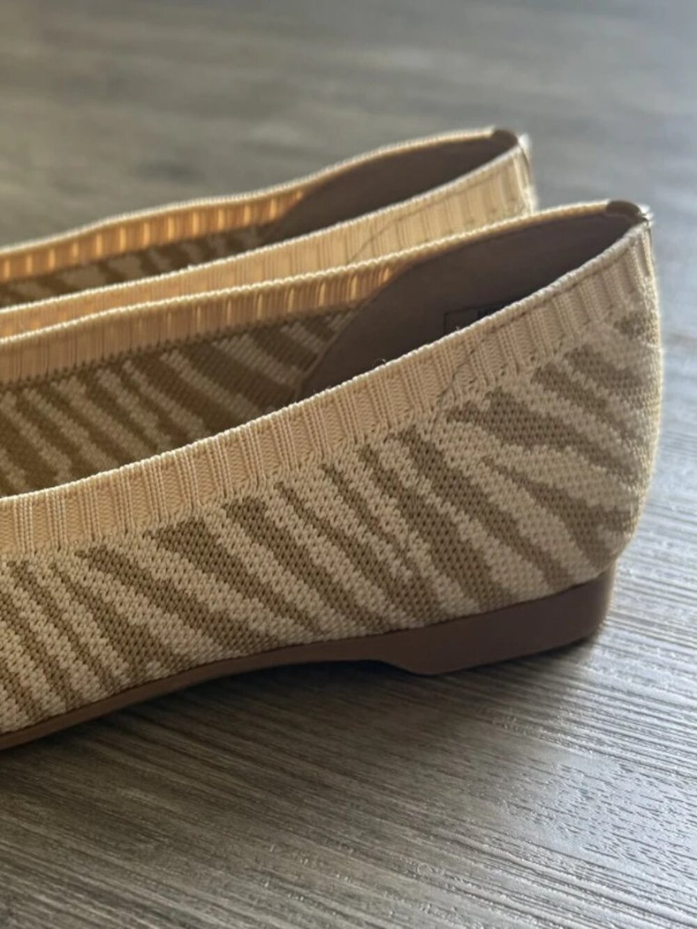 Jones New York Comfort Beige Zebra Print Pointed Toe Knit Flats Shoes 8 NWT - Picture 5 of 12